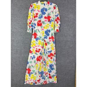 RIXO x TARGET Floral Cascading Ruffle‎ Mock Neck Dress Size 6